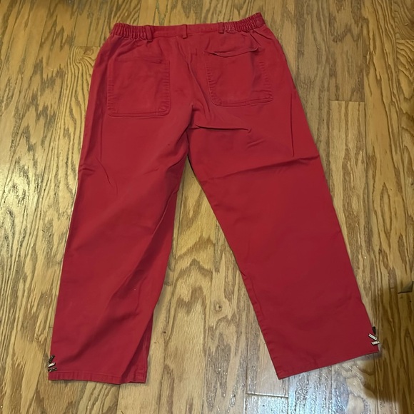 Brielle Blvd. Women’s Red Embellished Capri Pants w Stretchy Sections on Back 6 - Picture 2 of 9